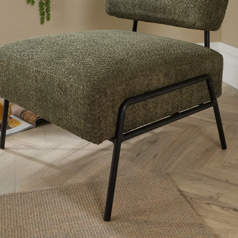 Montana Boucle Chair - Olive