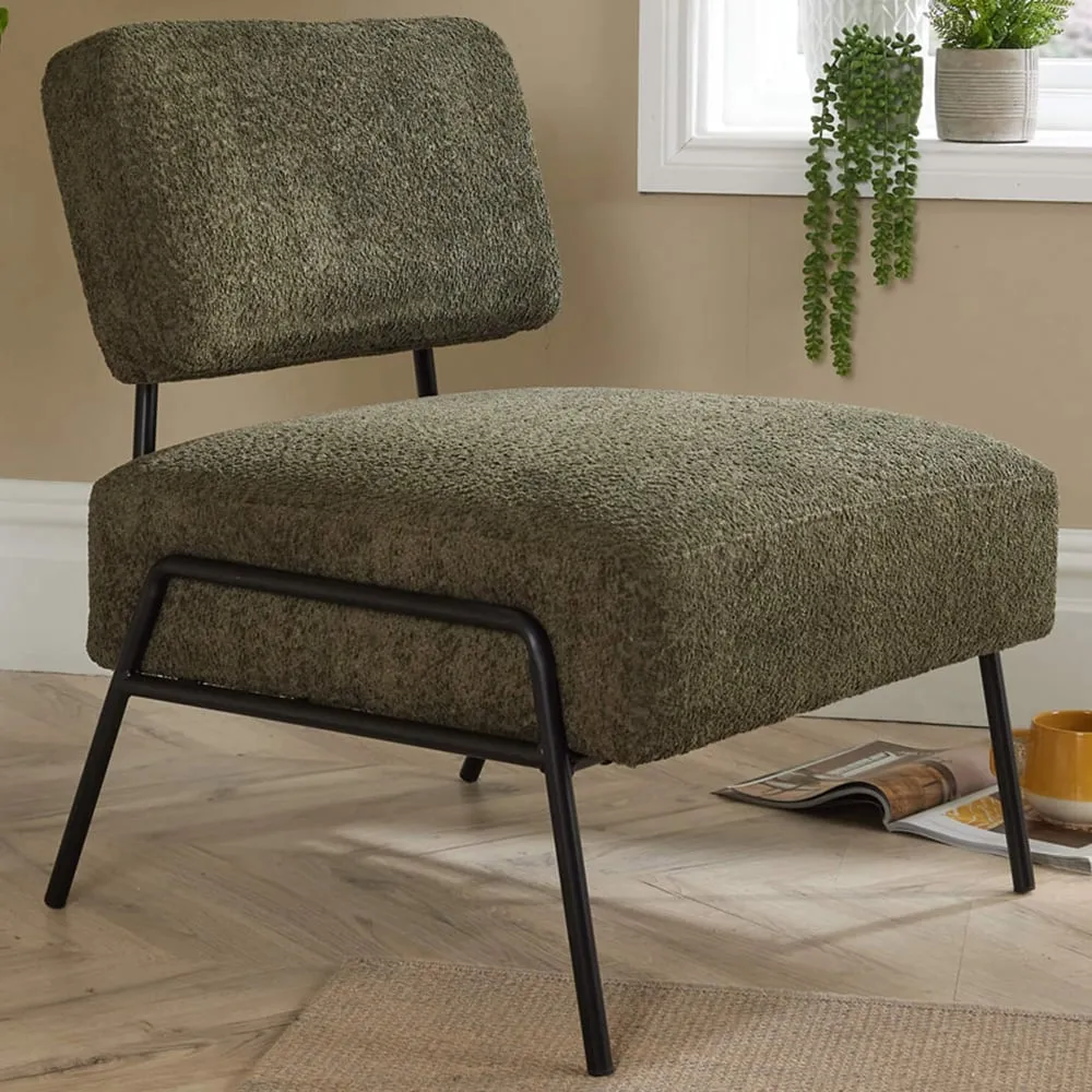 Montana Boucle Chair - Olive