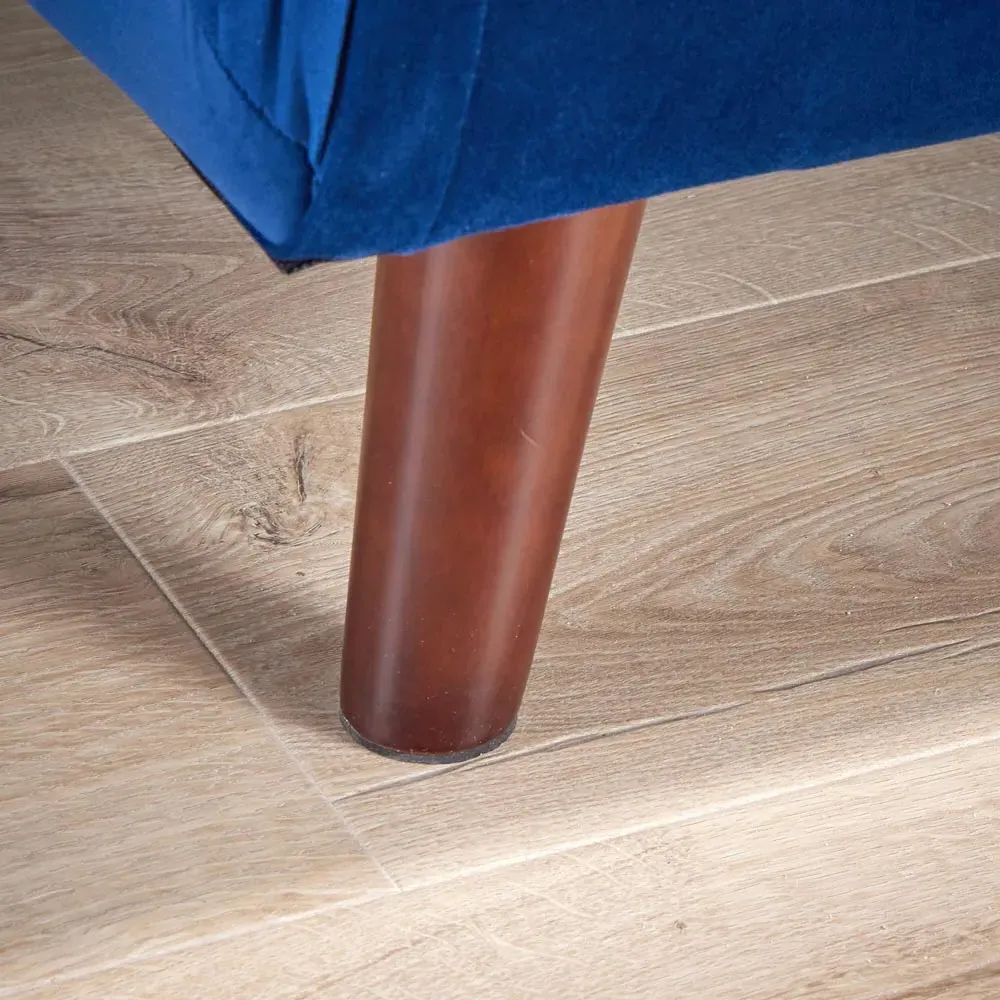 Morella 2-Seater Folding Sofa Bed with Pillow - Blue, Velvet