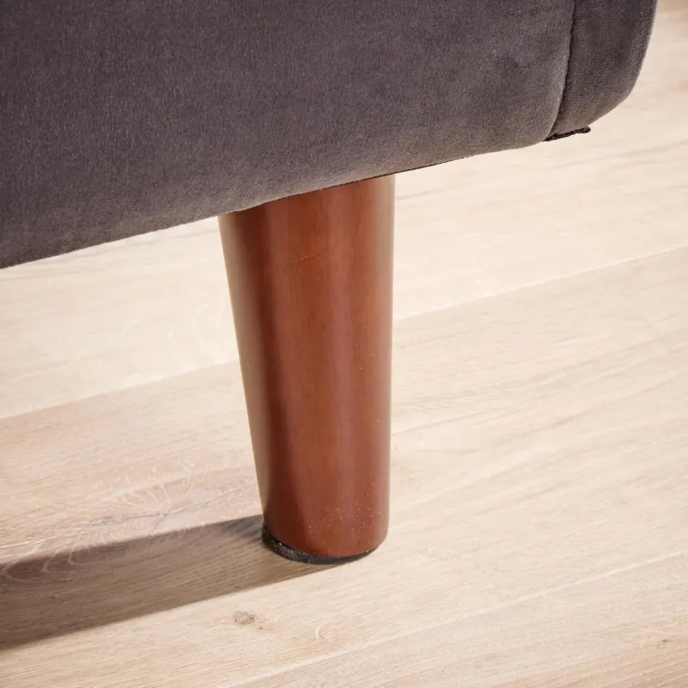 Morella 2 Seater Folding Sofa Bed with Pillows - Grey, Velvet