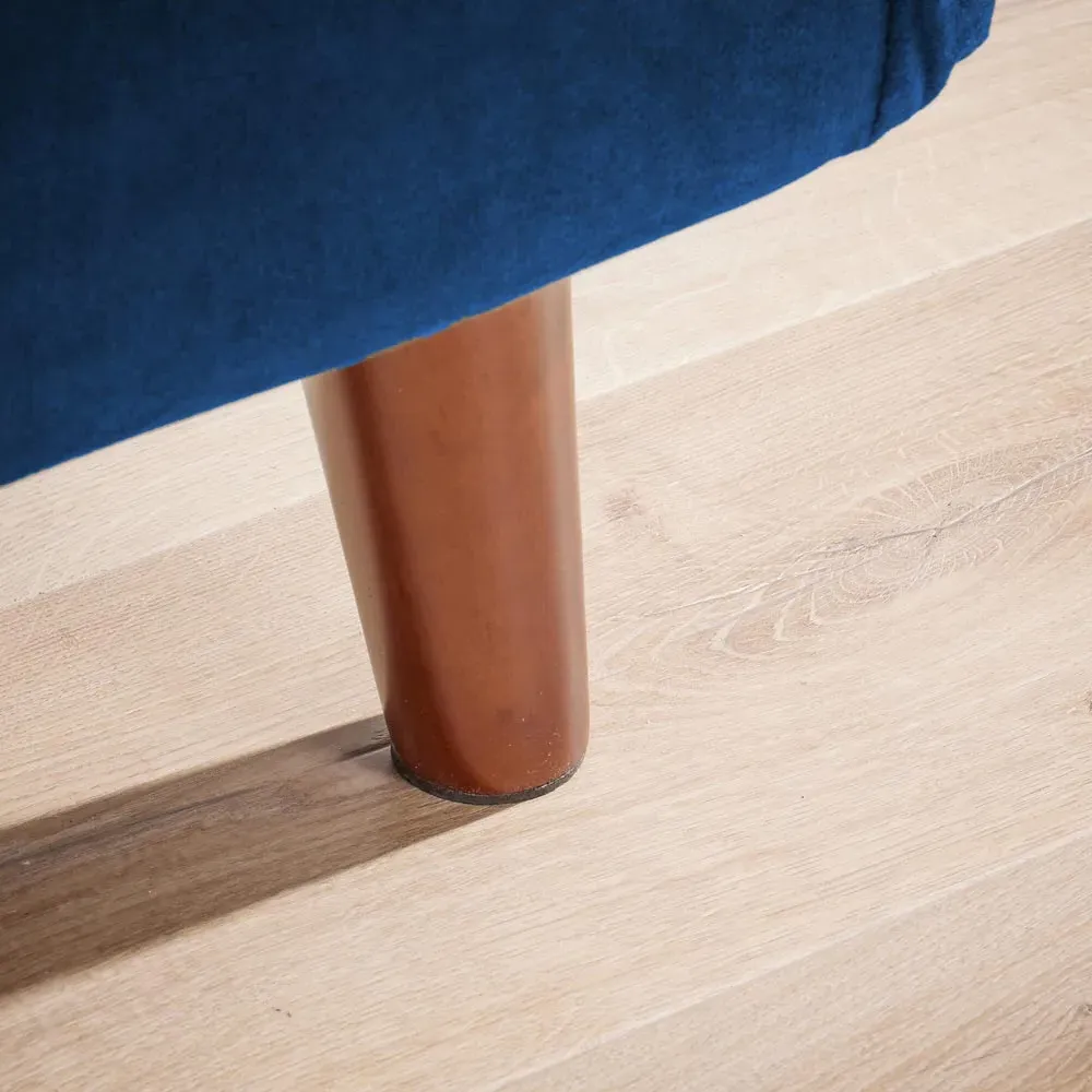 Morella Single Folding Sofa Bed with Pillow - Blue, Velvet