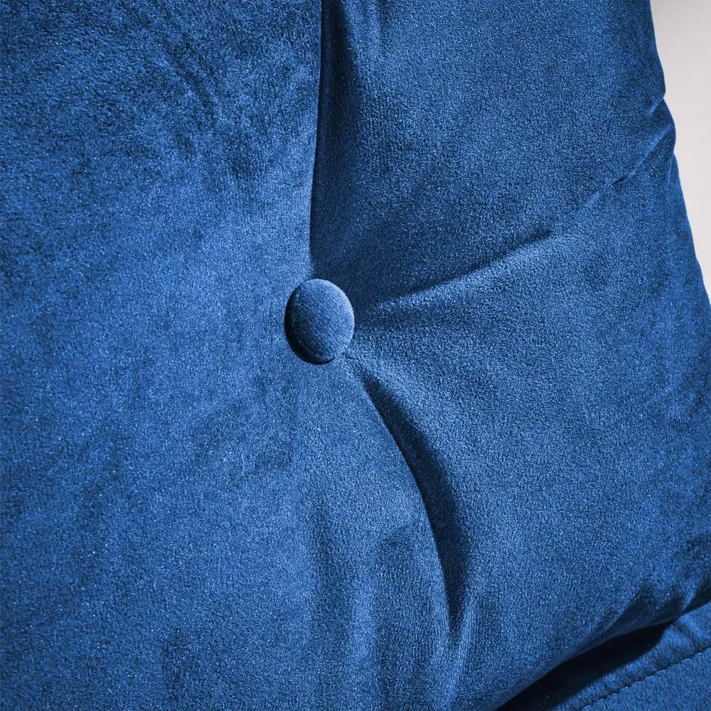 Morella Single Folding Sofa Bed with Pillow - Blue, Velvet