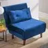 Morella Single Folding Sofa Bed with Pillow - Blue, Velvet