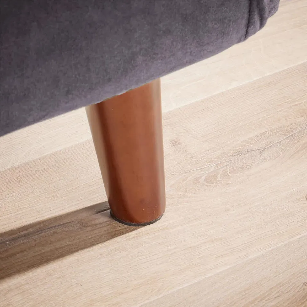 Morella Single Seater Folding Sofa Bed with Pillow - Grey, Velvet