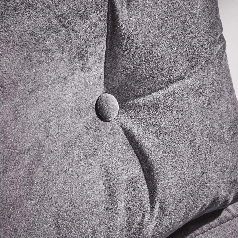 Morella Single Seater Folding Sofa Bed with Pillow - Grey, Velvet