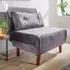 Morella Single Seater Folding Sofa Bed with Pillow - Grey, Velvet