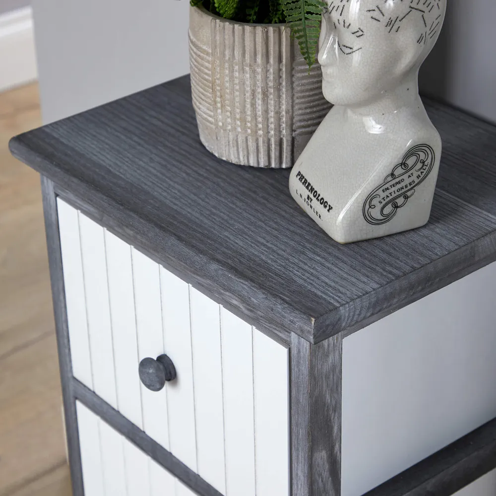 Mosbach 3 Drawer Storage Unit - Grey, Paulownia Wood