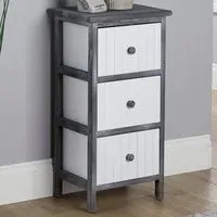 Mosbach 3 Drawer Storage Unit - Grey, Paulownia Wood