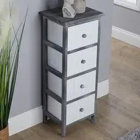 Mosbach 4 Drawer Storage Unit - Grey, Paulownia Wood