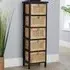 Mosina 5 Drawer Storage Unit - Black, Rattan