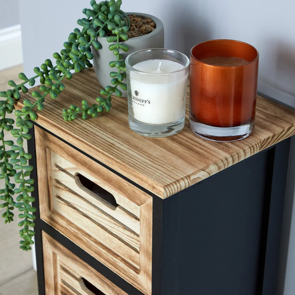 Mostyn 3 Drawer Chest of Drawers - Black, Oak