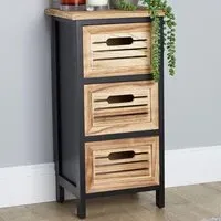 Mostyn 3 Drawer Chest of Drawers - Black, Oak