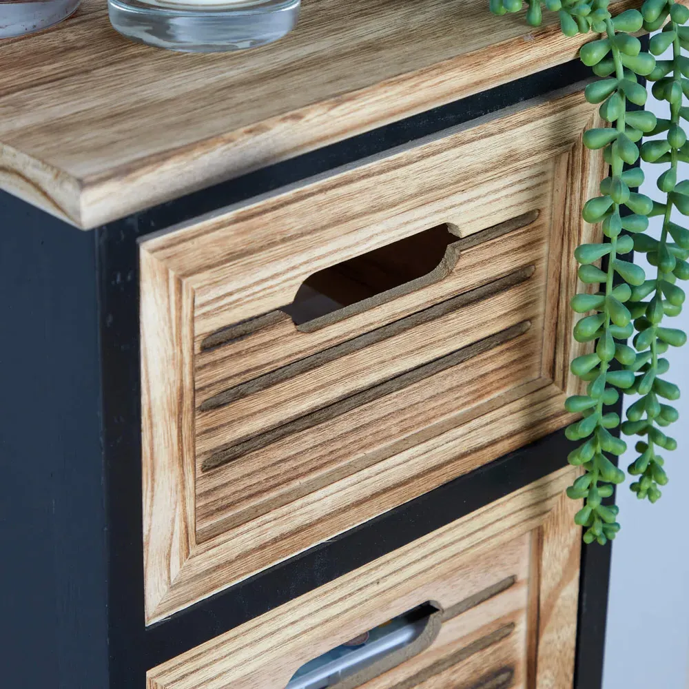Mostyn 4 Drawer Chest of Drawers - Black, Oak