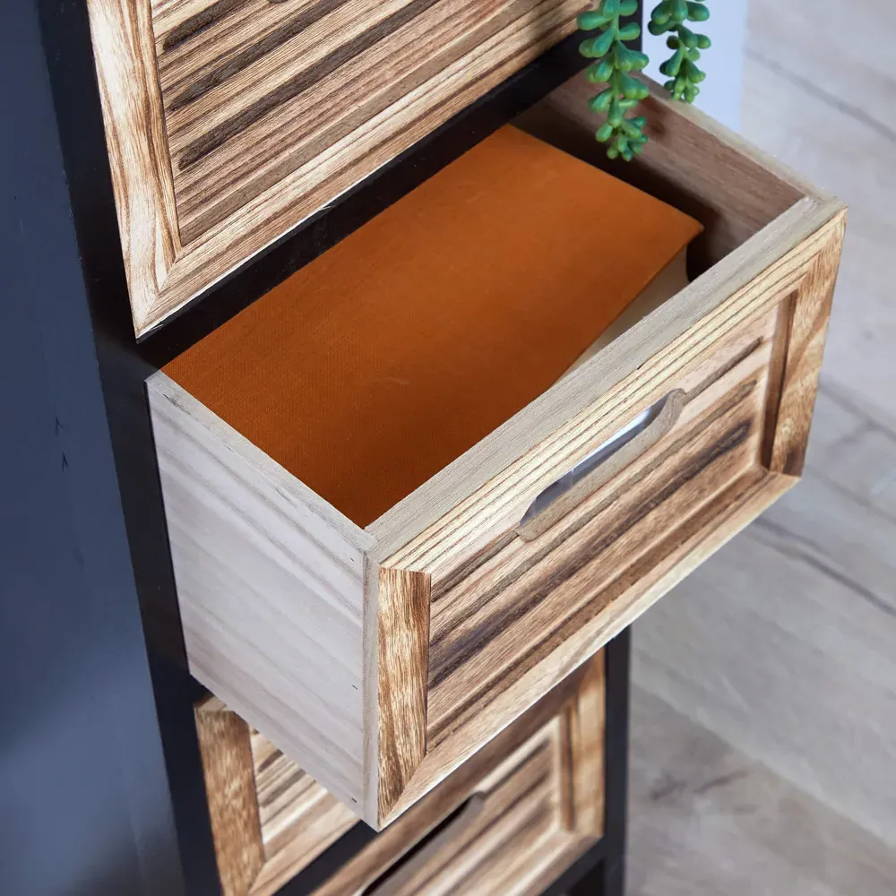 Mostyn 4 Drawer Chest of Drawers - Black, Oak