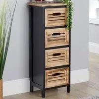 Mostyn 4 Drawer Chest of Drawers - Black, Oak