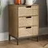 Mundesley 3 Drawer Geometric Bedside Table - Brown, MDF