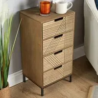 Mundesley 3 Drawer Geometric Storage Unit - Brown, MDF