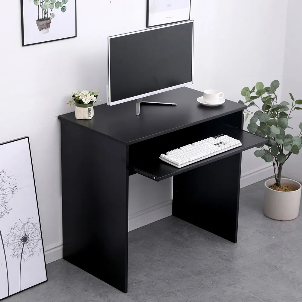 Newport Computer Desk with Sliding Keyboard Shelf - Black
