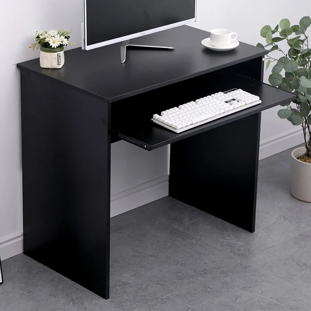Newport Computer Desk with Sliding Keyboard Shelf - Black image
