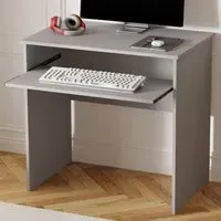 Newport Space Saving Office Desk with Keyboard Tray - Grey
