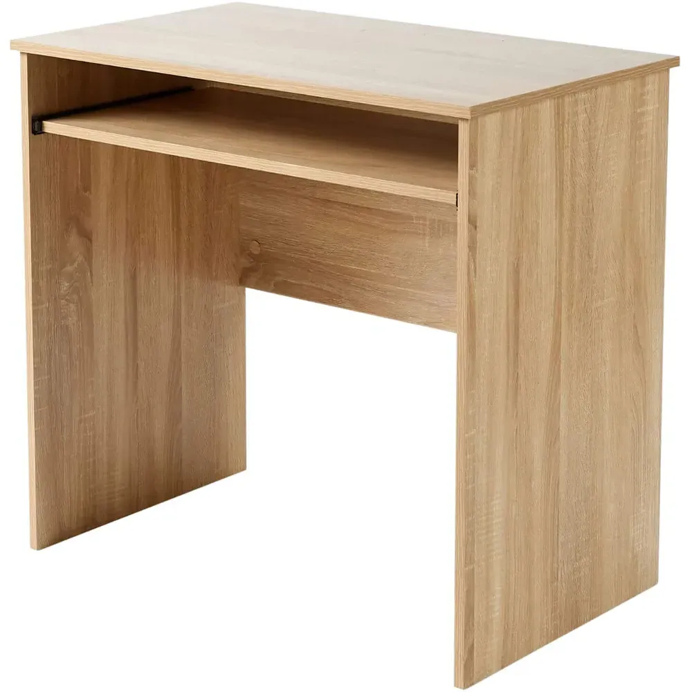Newport Space Saving Office Desk with Keyboard Tray - Oak Effect