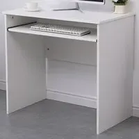 Newport Space Saving Office Desk with Keyboard Tray - White