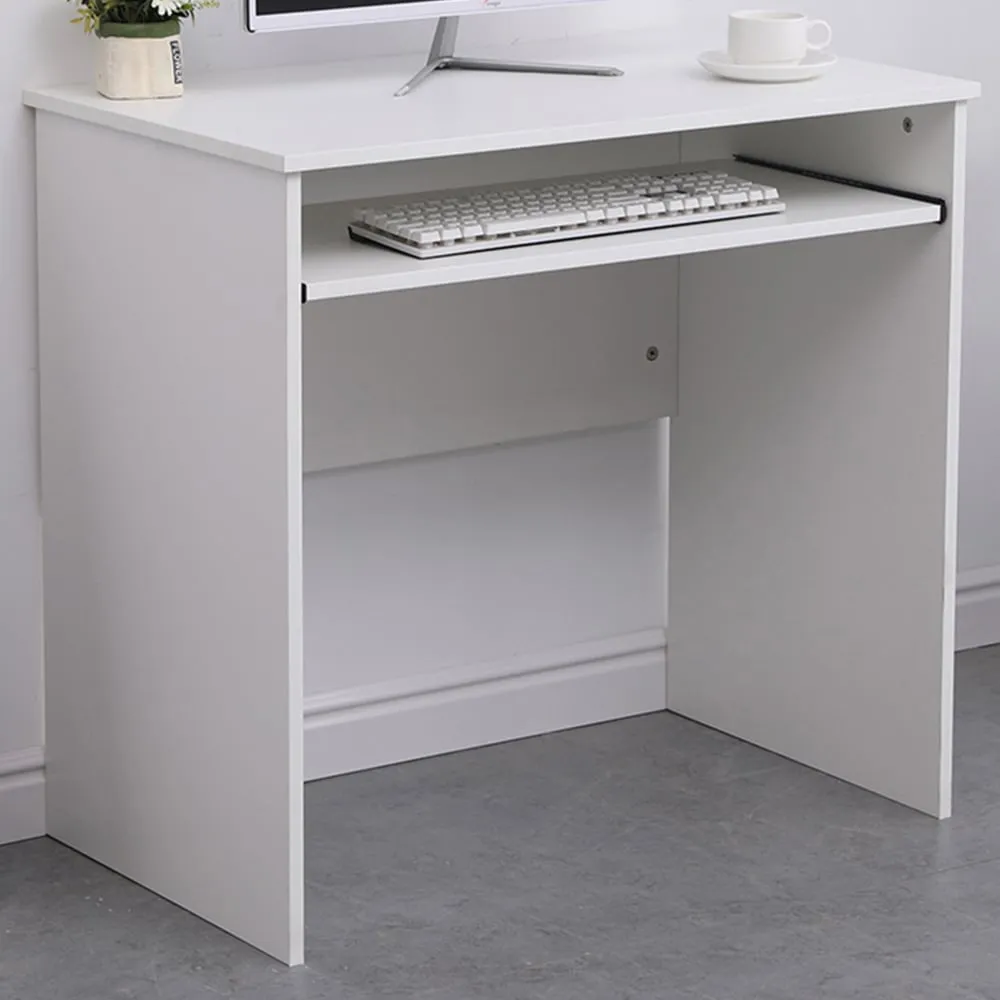 Newport Space Saving Office Desk with Keyboard Tray - White image