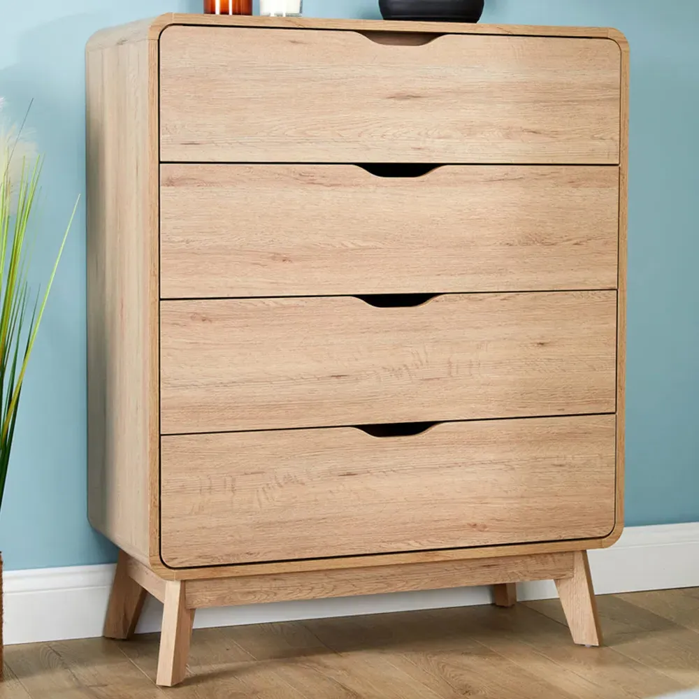 Nordic 4 Drawer Chest of Drawers - Brown, Oak image