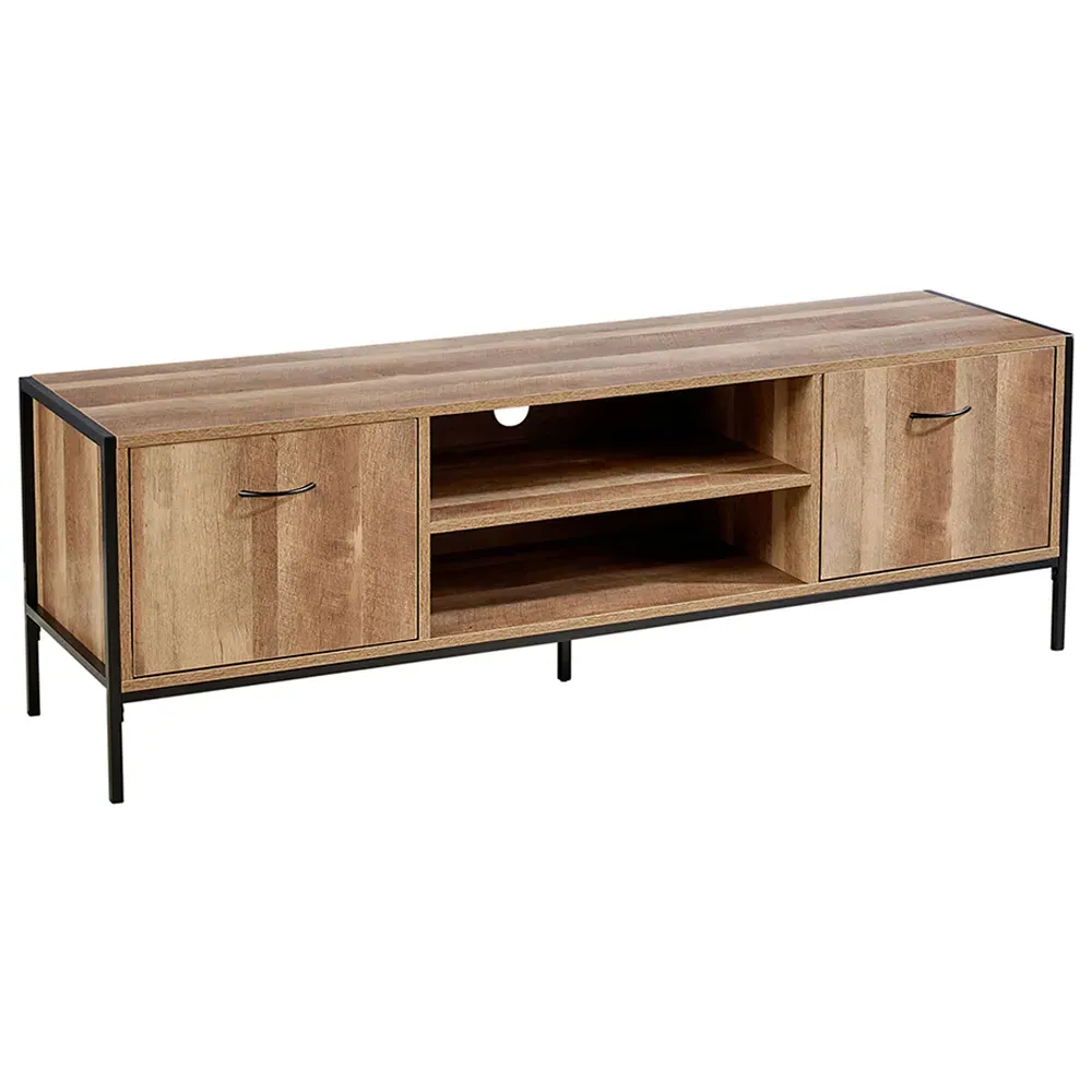Oakmere 2 Door TV Unit - Brown, Oak Effect