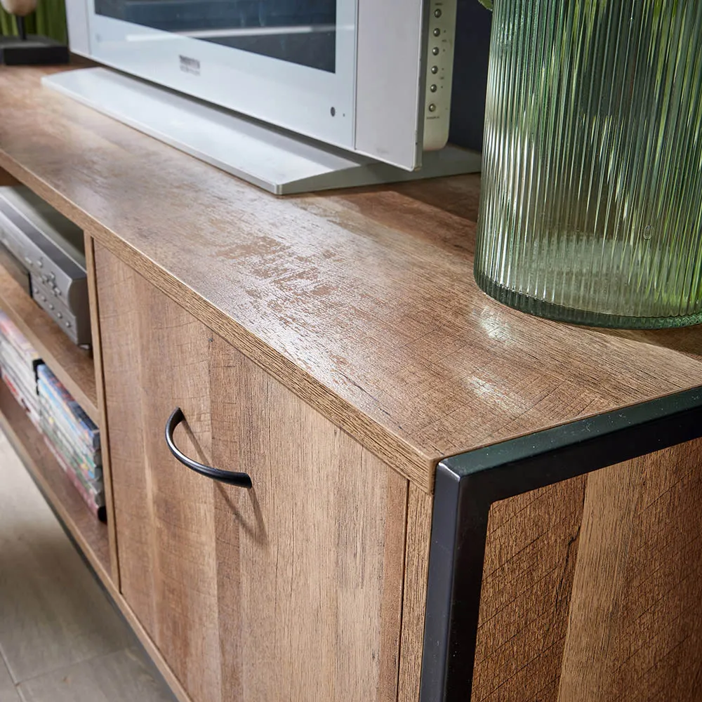 Oakmere 2 Door TV Unit - Brown, Oak Effect