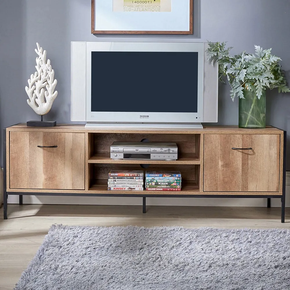 Oakmere 2 Door TV Unit - Brown, Oak Effect image