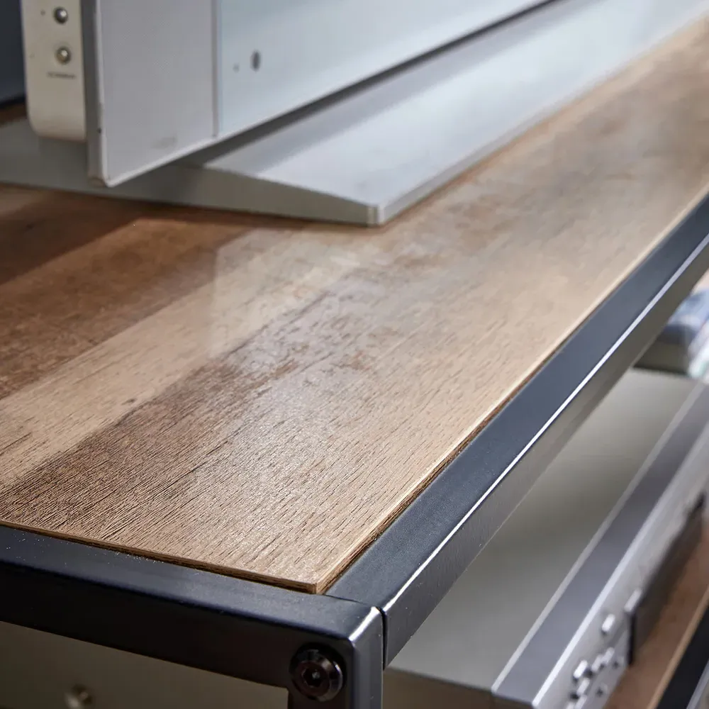 Oakmere 2 Shelf TV Unit - Black, Oak Effect