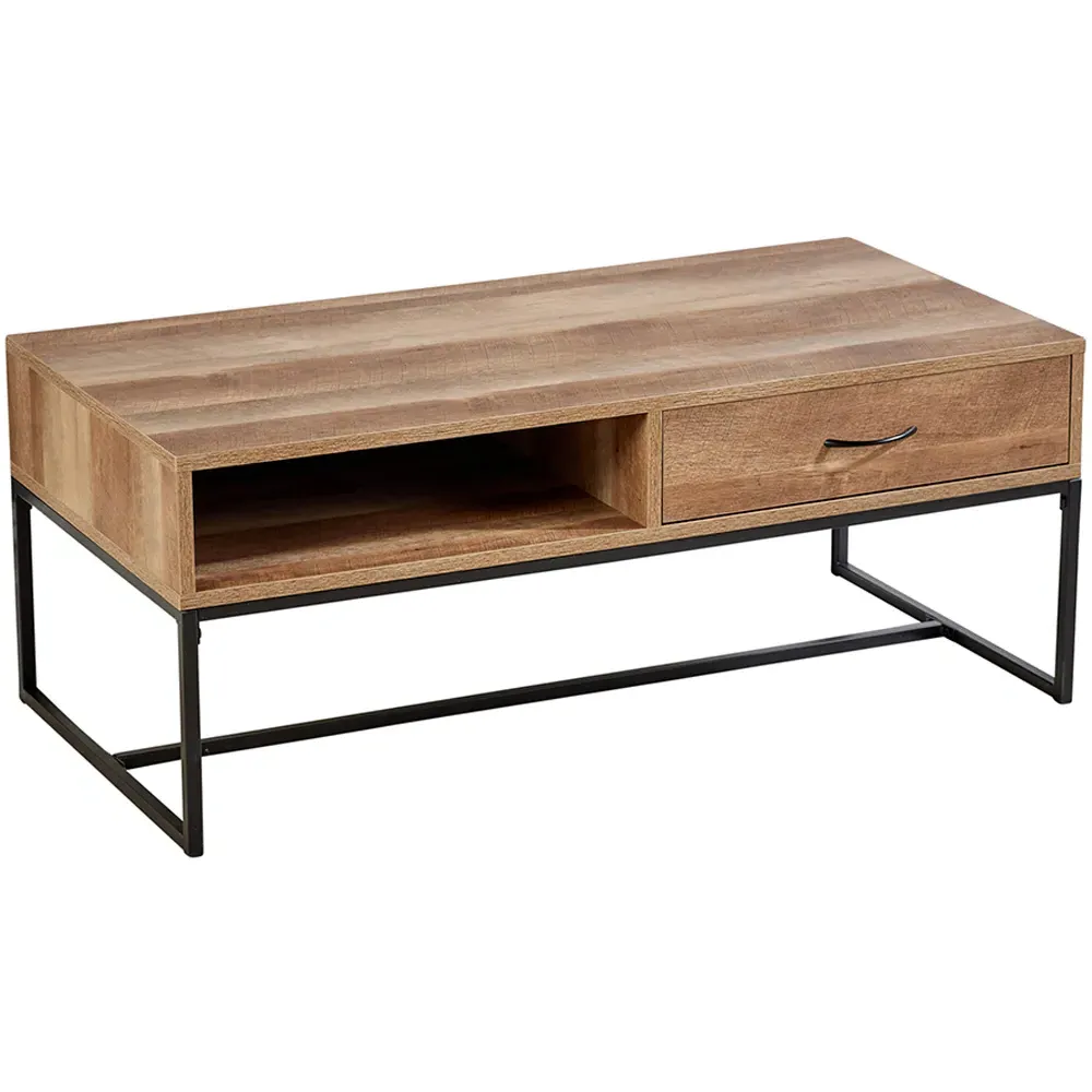 Oakmere Single Drawer Coffee Table with Shelf - Brown