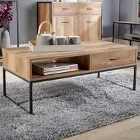 Oakmere Single Drawer Coffee Table with Shelf - Brown
