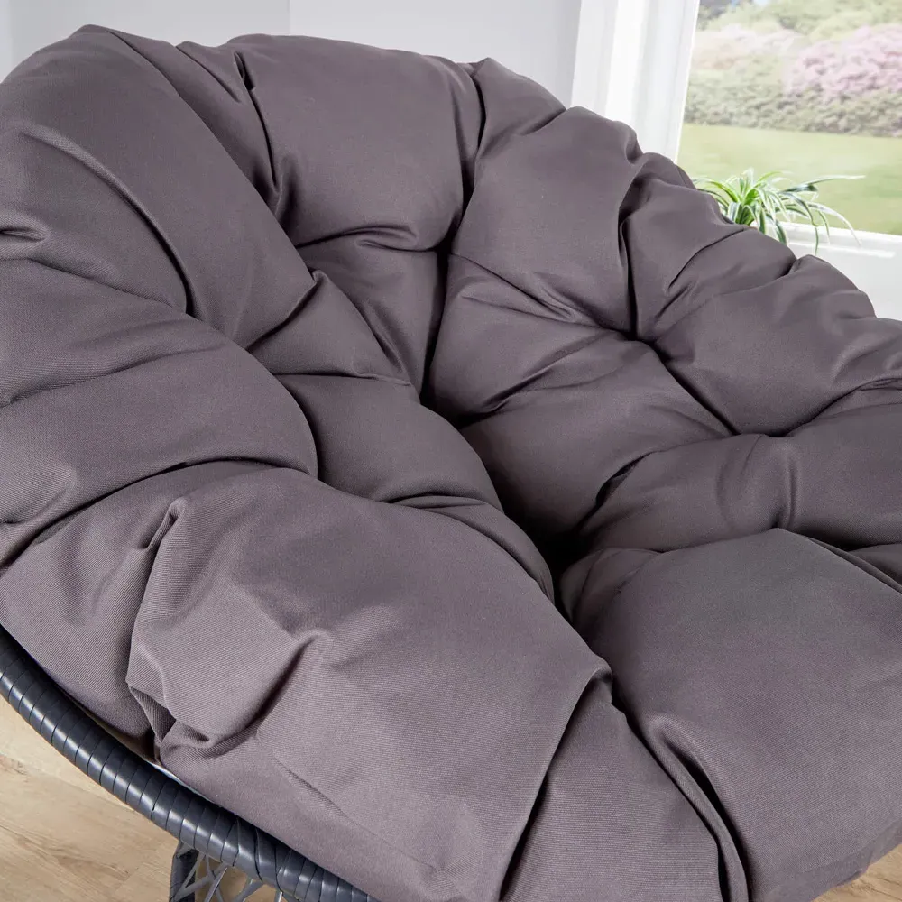Oasis Round Papasan Chair - Dark Grey, Polyester