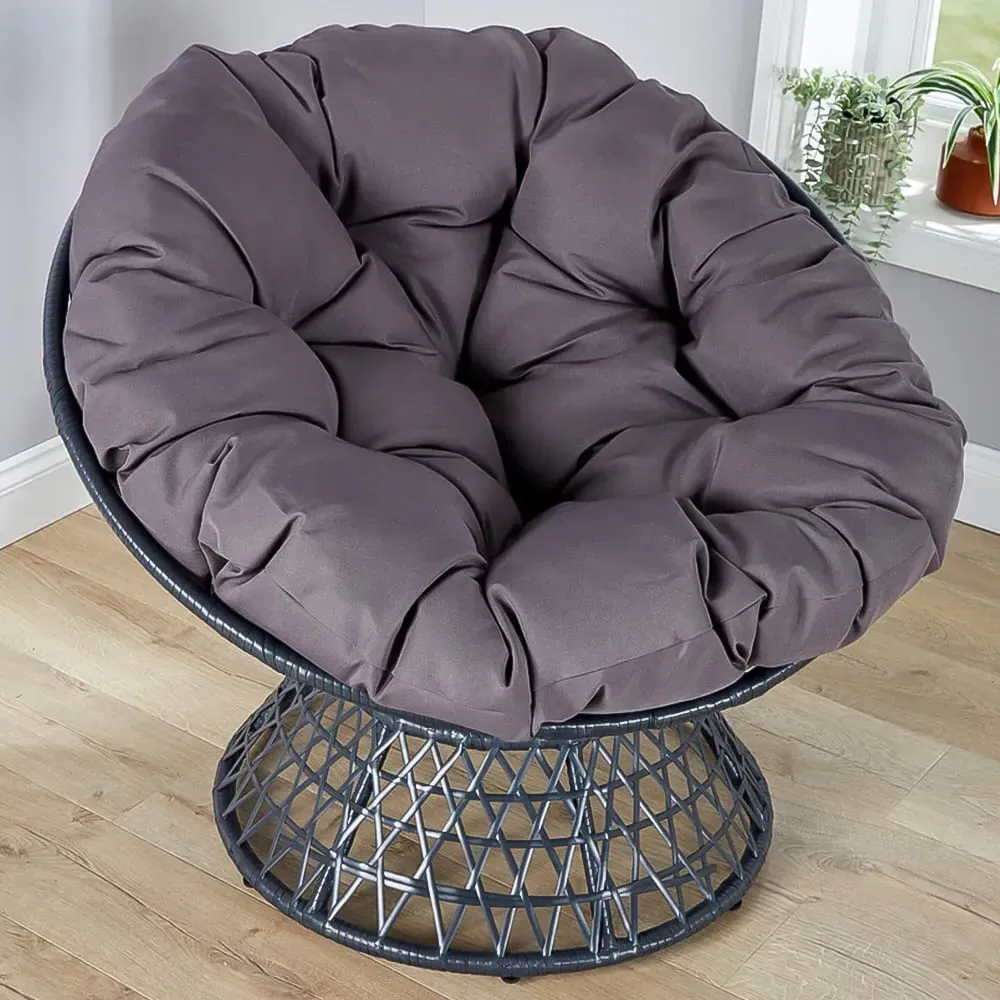 Oasis Round Papasan Chair - Dark Grey, Polyester image