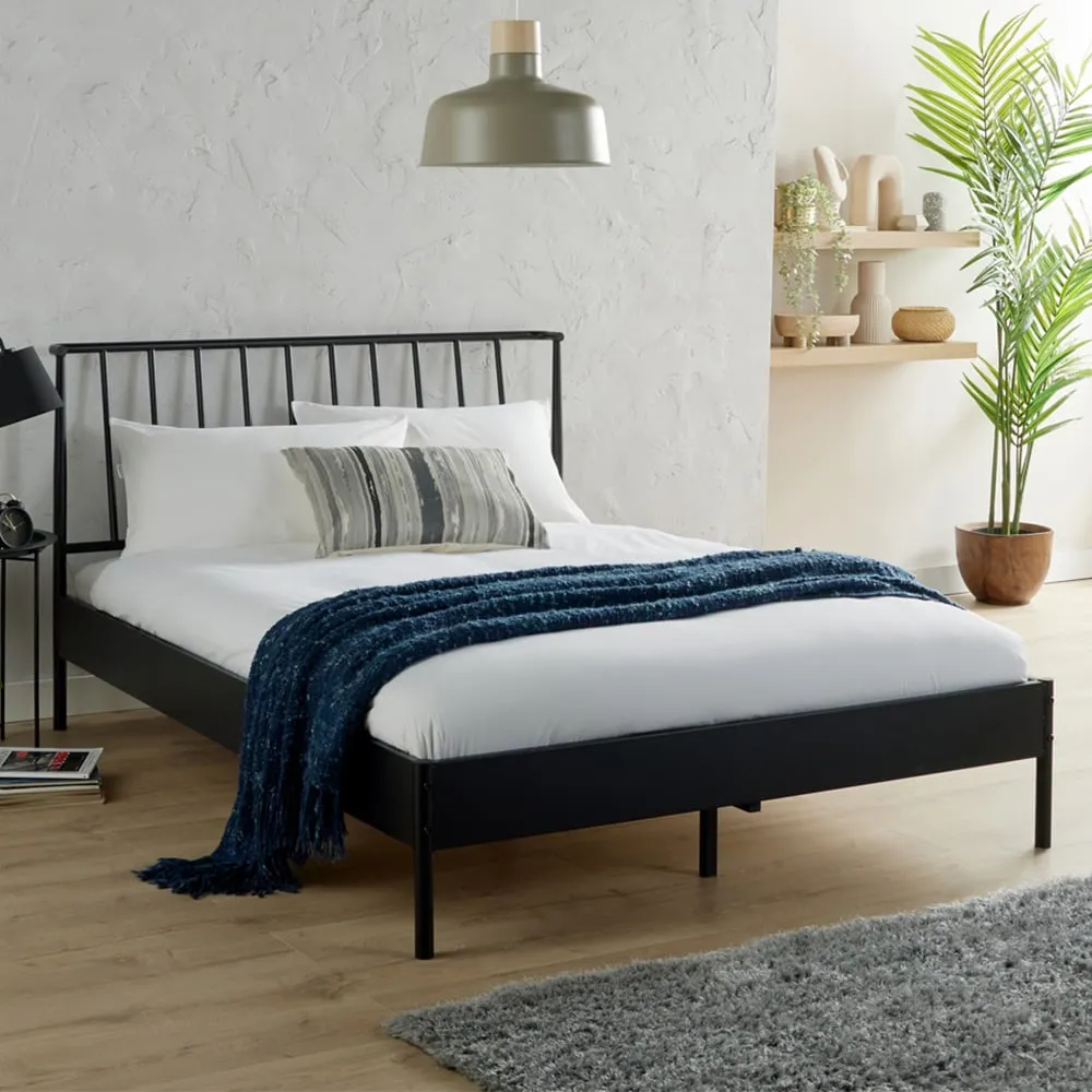 Odessa Double Platform Bed Frame - Black, Metal