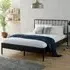 Odessa King Size Metal Bed Frame with Headboard - Black