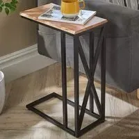 Pacific C-Shaped Side Table - Brown, Acacia Wood