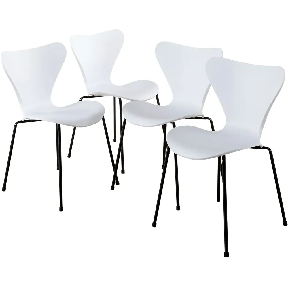 Penny Set of 4 Dining Chairs - White
