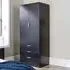 Phoenix 2 Door 3 Drawer Wardrobe - Black