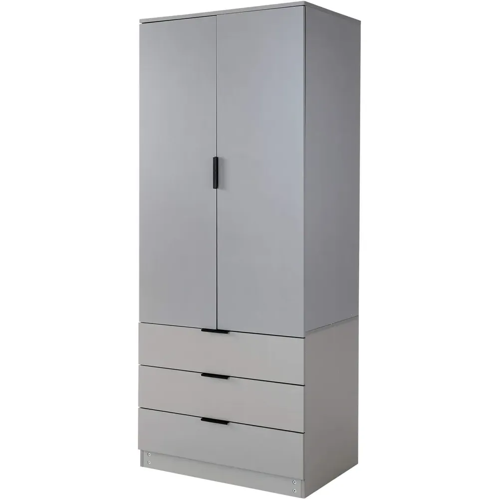 Phoenix 2 Door 3 Drawer Wardrobe - Grey