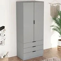 Phoenix 2 Door 3 Drawer Wardrobe - Grey
