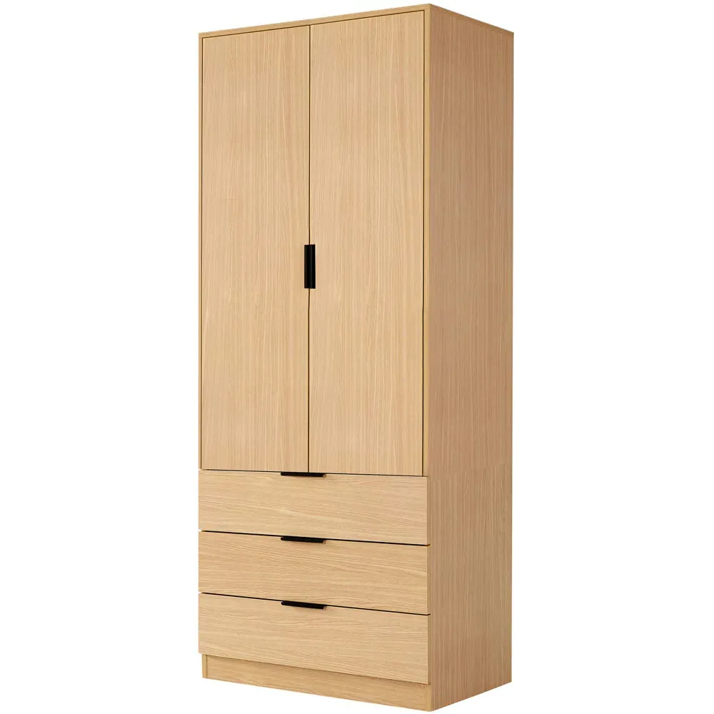 Phoenix 2 Door 3 Drawer Wardrobe - Oak Effect