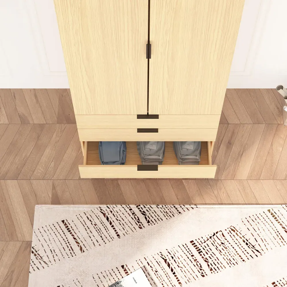 Phoenix 2 Door 3 Drawer Wardrobe - Oak Effect