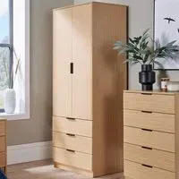 Phoenix 2 Door 3 Drawer Wardrobe - Oak Effect