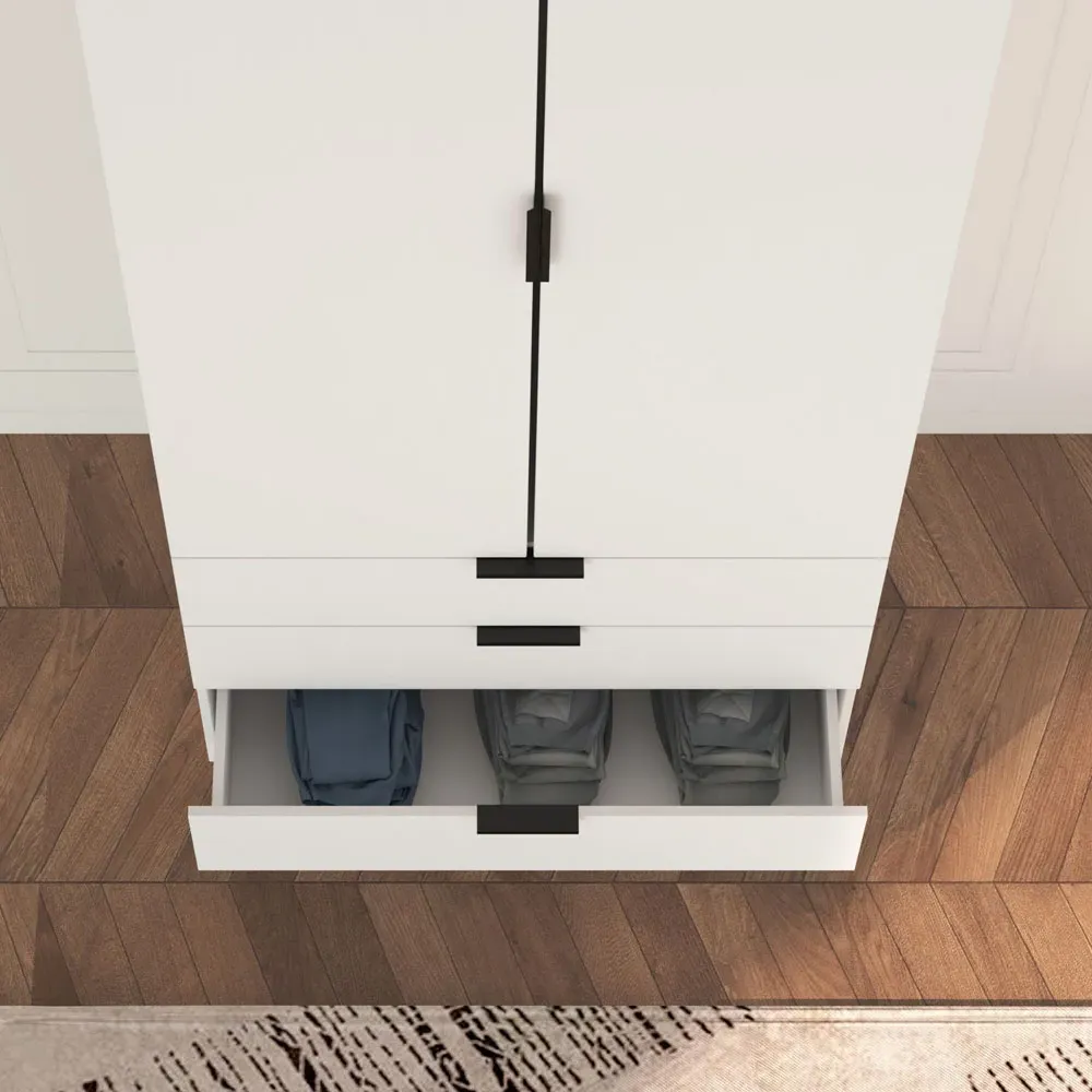 Phoenix 2 Door 3 Drawer Wardrobe - White