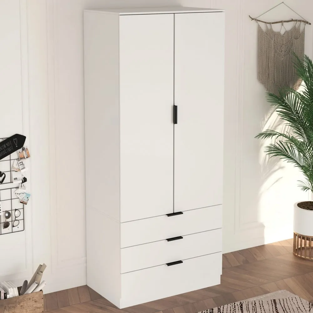 Phoenix 2 Door 3 Drawer Wardrobe - White