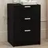 Phoenix 3 Drawer Bedside Table - Black
