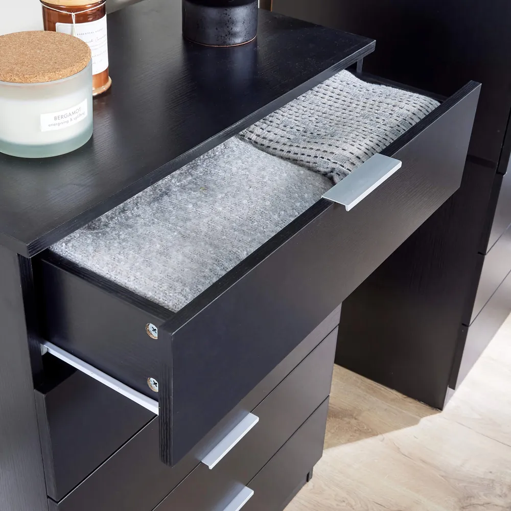 Phoenix 5 Drawer Chest of Drawers - Black